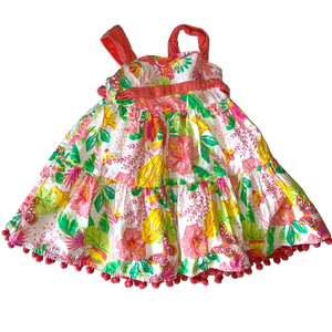 Tommy Bahama Floral Linen Cotton Summer Dress Girls 24 Months
